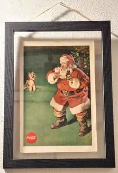 【額装品】1960年代 当時物 コカ・コーラ ヴィンテージ広告 サンタクロース — image 1