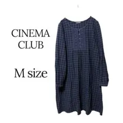 CINEMA CLUB 長袖 チュニック Mサイズ ネイビー チェック — image 1