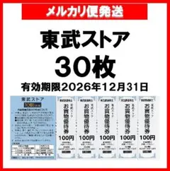 東武ストアお買物優待券100円×30枚 — image 1