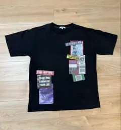 〈採寸あり〉メンズTシャツ　カットソー　プリントあり　ブラック　Mサイズ — image 1