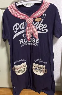 rough ラフ　チュニックカットソー　ワンピース　ネイビー　Freeサイズ — image 1