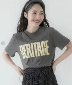 coca フロッキープリントTシャツ　グレー — image 1
