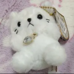ぬいぐるみ キーチェーン 白猫 — image 1