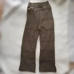 LAKOLE ラコレ♦️ニットパンツ 透かし編み 裏地付 パンツ テラコッタ — image 1