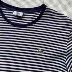 LACOSTE ラコステ ボーダー Tシャツ ネイビー ホワイト 鹿の子 Y2K — image 1