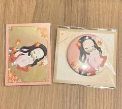 鬼滅の刃 　竈門禰津子　和紙風缶バッジ・メタリックカード　京都 — image 1