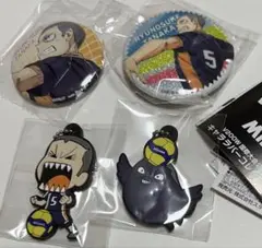 ハイキュー　田中龍之介　④個セット MIKASAキャララバー　缶バッジ — image 1