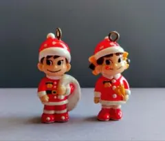 不二家 ペコちゃん ポコちゃん サンタ キーホルダー 2個セット — image 1