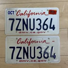 364アメリカカリフォルニアナンバープレート ライセンスプレート前後ペア — image 1