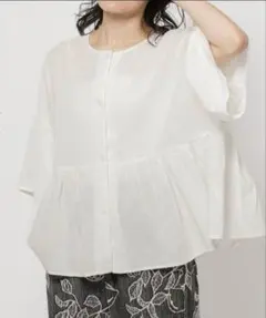ニコアンド　COMFORTリネンワイドブラウス　ホワイト　M — image 1