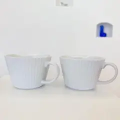 カフェオレカップ 艶なし 艶ありペア 2客 ライトグレー スープカップ コーヒー — image 1