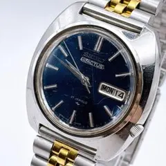 稼働品　SEIKO 5 腕時計　自動巻き　ネイビー　シルバー — image 1