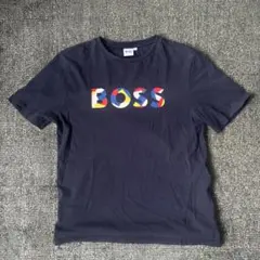 BOSS Tシャツ ネイビー カラフルロゴ 14-S — image 1