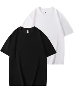 【新品】Tシャツ 綿100% 8oz 2枚セット ビッグシルエット 丸首 — image 1