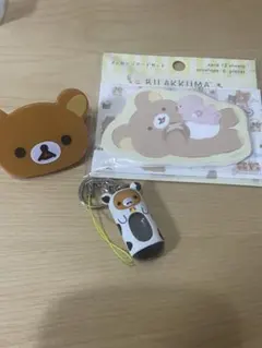 リラックマ　3点セット　エレキトール　クリップ　メッセージカードセット — image 1