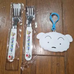 クレヨンしんちゃん フォーク2本＆パズルキーホルダー — image 1