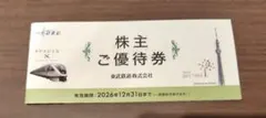 東武鉄道 株主ご優待券 2026年12月31日まで — image 1