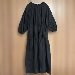 ZARA コットンティアードワンピース Mサイズ ブラック — image 1