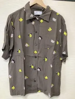 新品オサム　柄シャツ　シーズンリーズンMサイズ　ブラウン — image 1