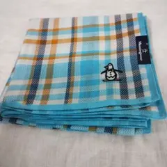 Munsingwear ハンカチ チェック柄 ペンギン刺繍48✕48㌢新品綿 — image 1