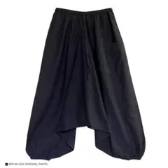 BEN ブラック サルエルパンツ ワイドパンツ ガウチョパンツ アラジンパンツ — image 1
