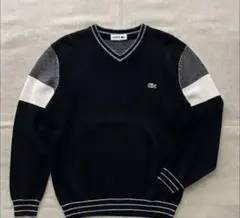 LACOSTE Made in France Vネック ニット セーター L — image 1