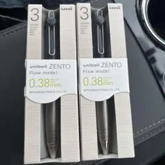 ユニボールゼント フローモデル 3色ボールペン 0.38&0.5mm 2本 — image 1