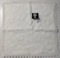 MARY QUANT タオルハンカチ ホワイト 花柄 レース — image 1