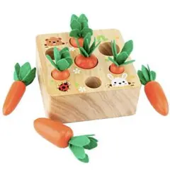 木のおもちゃにんじん知育玩具　モンテッソーリ — image 1