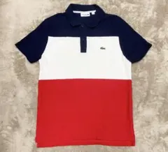 美品 限定モデル ラコステ 鹿の子 半袖ポロシャツ　トリコロール — image 1