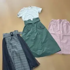 ブランド　ロングスカート 3点　まとめ売り　ユニクロ　Tシャツ　コーデ売り — image 1