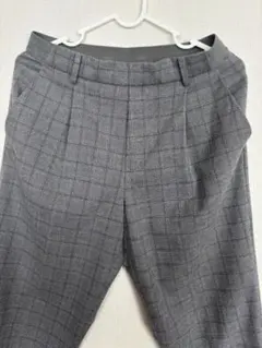 【特価セール】ユニクロ　レディース　グレー チェック スラックス　Mサイズ — image 1