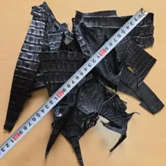 バビラスクロコダイル本革！端切れ！マットブラック！送料無料！ — image 1