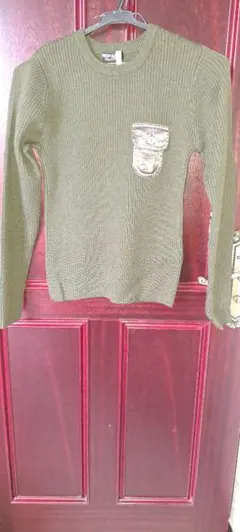 NICE CLAUP オリーブグリーン ニットセーター　Sサイズ — image 1