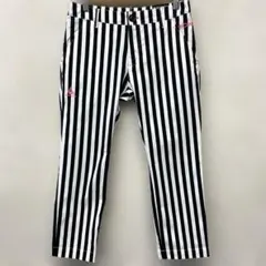 ルコックスポルティフ ストライプパンツ 9 ゴルフウェア 黒白 ストライプ — image 1