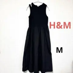 H&M ノースリーブロングワンピース アシンメトリー M ブラック — image 1