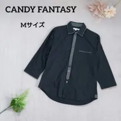 CANDY FANTASY ドット柄 カジュアル シャツ 綿100% ネイビー — image 1