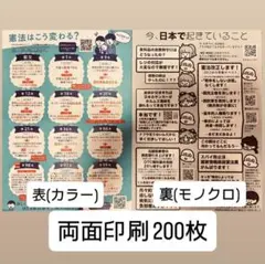 【あいさん印刷費カンパ】両面印刷 200枚セット — image 1