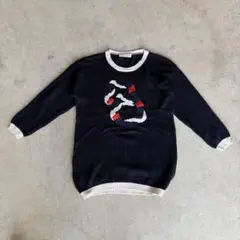 vintage MICHIBLU ネイビー 長袖ニットセーター — image 1