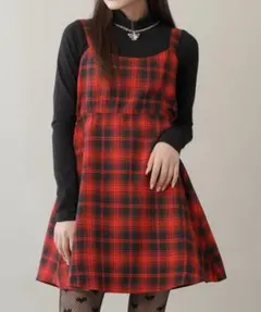 ミニワンピース SPINNS 赤 タータンチェック キャミソール — image 1