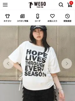 WEGO ロゴプリント ドロストTシャツ ホワイト — image 1