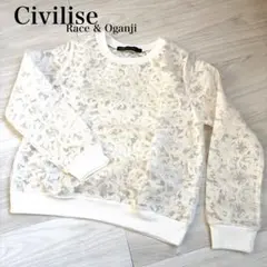 レース　オーガンジー　シアー　トップス　長袖　civilise シビリゼ — image 1