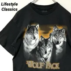 T-753 Lifestyle オオカミTシャツ 狼 アニマル M黒 USA古着 — image 1