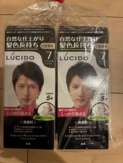LUCIDO ワンプッシュケアカラー 7 ナチュラルブラック 2個セット — image 1