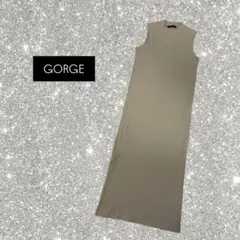 GORGE ノースリーブ リブニット ロングワンピース ベージュ — image 1