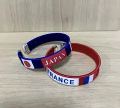 サッカーワールドカップ　応援バングル　ブレスレット　ユニセックス　日本＆フランス — image 1