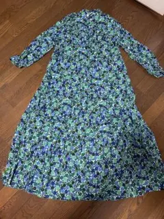 ZARAザラ花柄ワンピースコットン100%7分袖Mサイズ匿名配送 — image 1