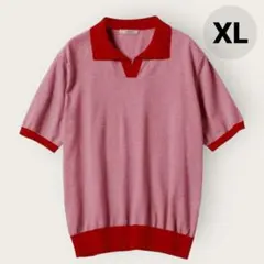 新品✨ DoCLASSE ボーダーニットポロ 半袖 XL — image 1