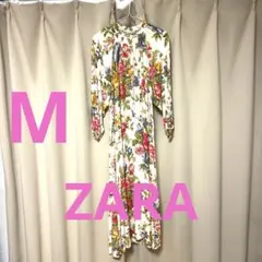 ZARA 花柄 長袖　ロングワンピース　M — image 1