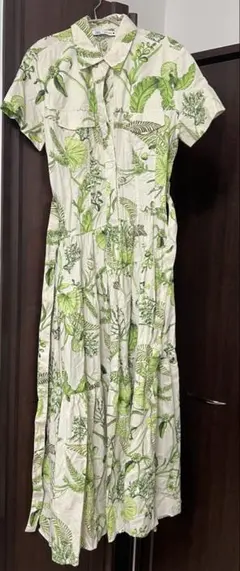 ZARA ボタニカル柄 シャツワンピース 半袖 — image 1